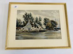 WATERCOLOUR CHARLES MAYES WIGG "HORNING FERRY" 26 X 37 CM.