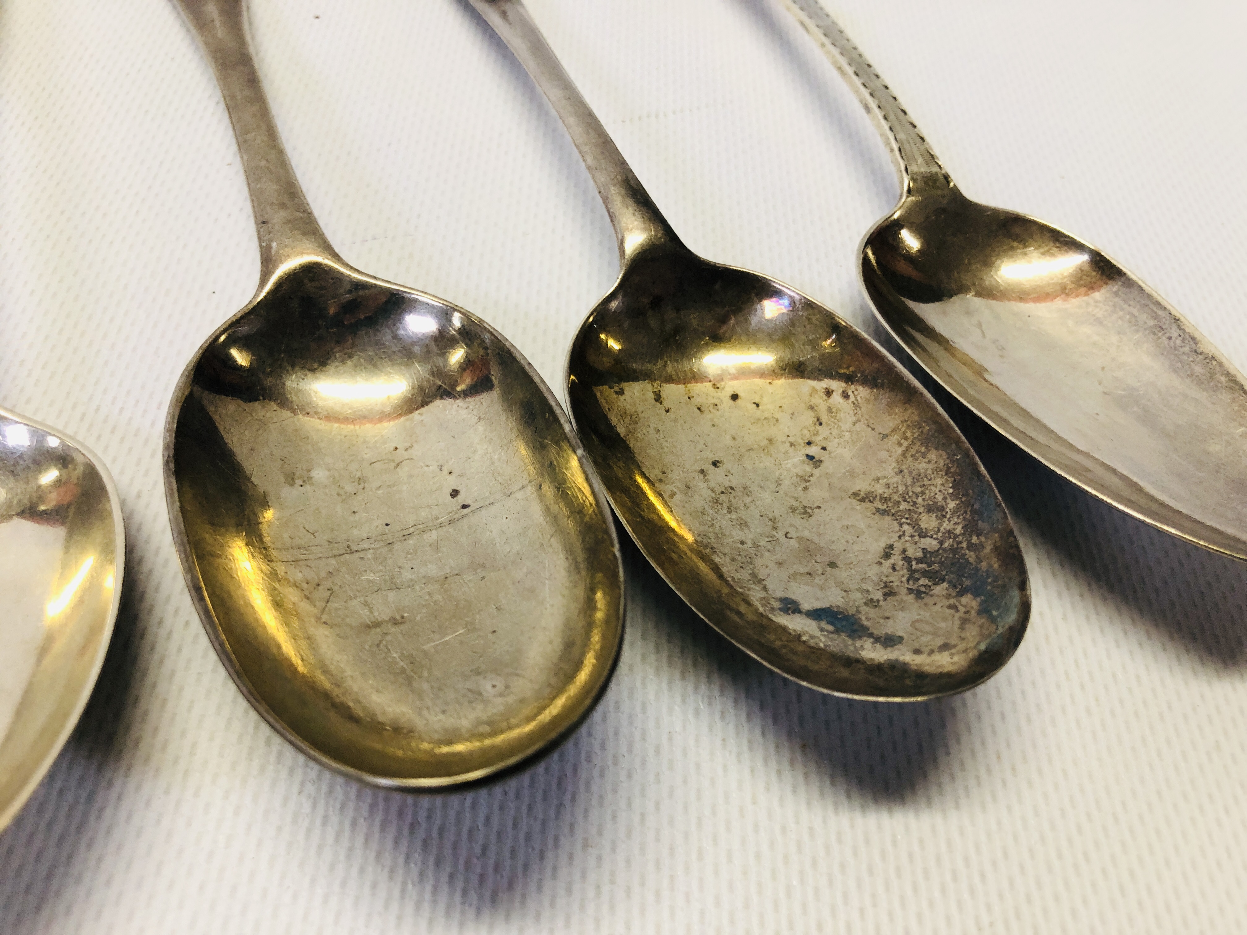 2 SILVER SERVING SPOONS, BRIGHT-CUT AND HANOVERIAN, - Image 3 of 13