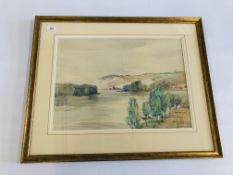 WATERCOLOUR ARTHUR DAVIES "THE SEINE AT LES ANDELEYS" 37 X 51 CM.