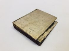 AN ANTIQUE SILVER ADDRESS BOOK - LONDON ASSAY EHW H 12CM X W 10CM.