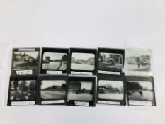 A COLLECTION OF 10 VINTAGE GLASS LANTERN SLIDES DEPICTING NORWICH SCENES.