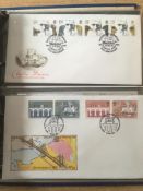 BOX WITH GB AND OTHER FIRST DAY COVERS IN ELEVEN ALBUMS