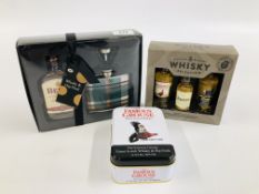 3 X WHISKY BOXED GIFT SETS TO INCLUDE BELLS,