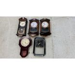 A GROUP OF 5 MODERN WALL CLOCKS TO INCLUDE ACCTIM ETC.