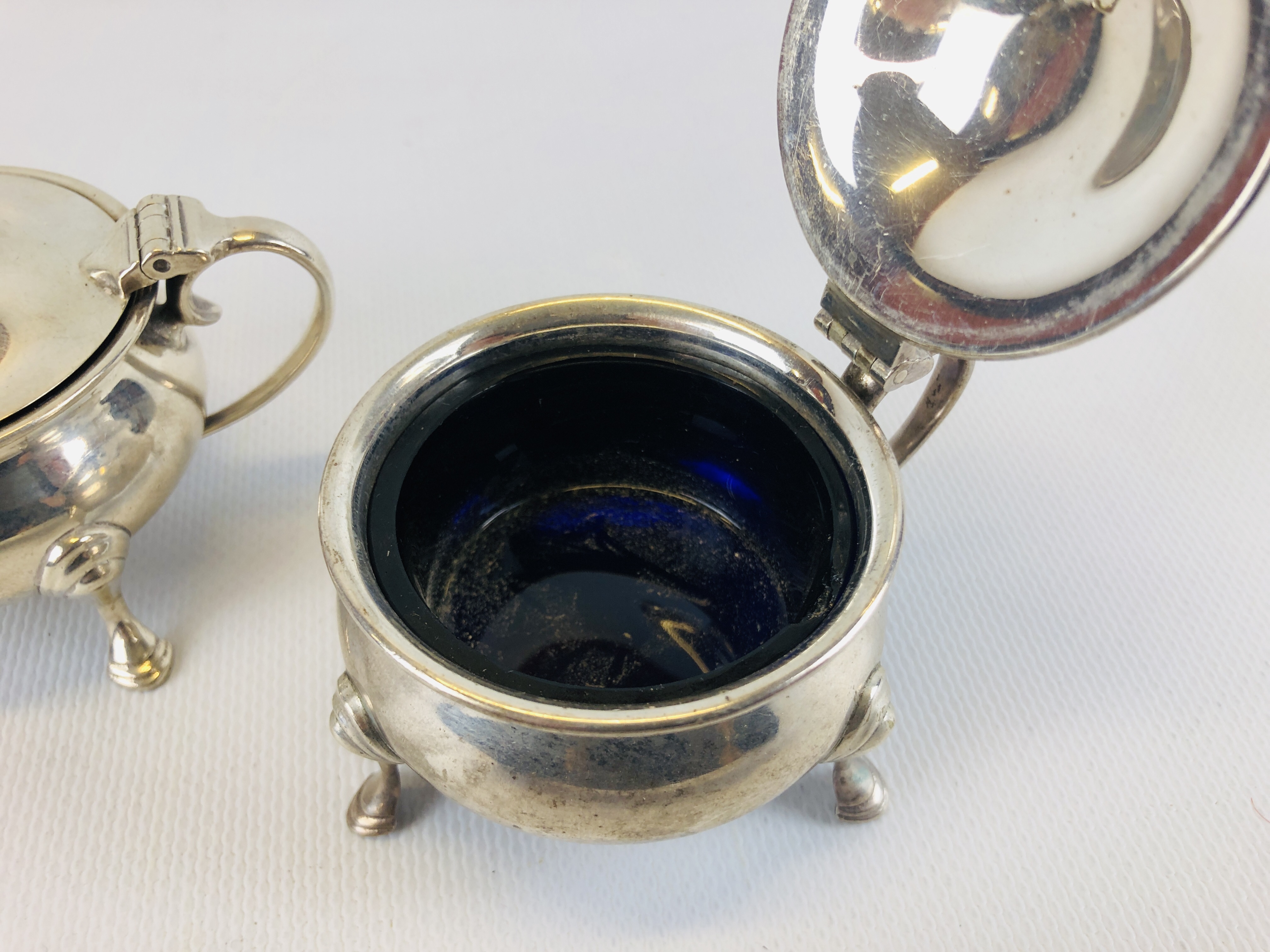 MATCHED SET OF SILVER CONDIMENTS A PAIR OF MUSTARDS LONDON 1940, - Image 8 of 23