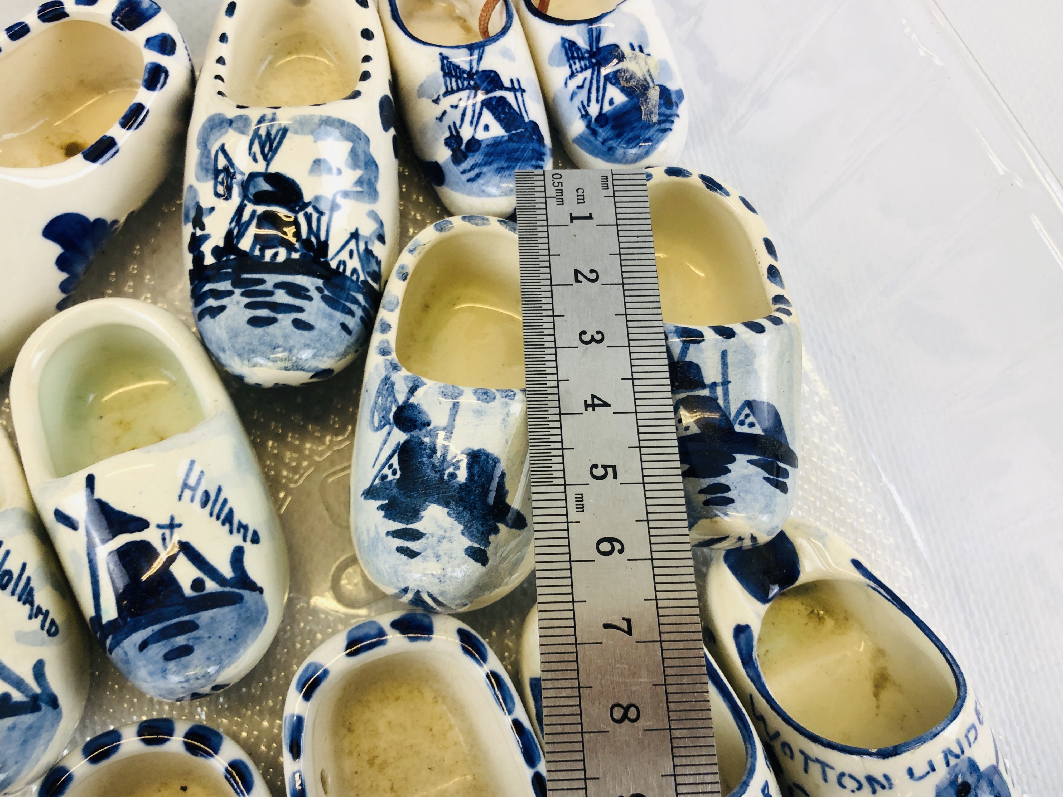 AN EXTENSIVE COLLECTION OF MINIATURE DELFT CLOGS. - Image 9 of 9