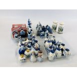 AN EXTENSIVE COLLECTION OF MAINLY DELFT SALT & PEPPER POTS / SETS ETC.