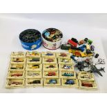 16 BOXED DAYS GONE MODEL VEHICLES ALONG WITH A FURTHER BOX OF TOY CARS AND ADVERTISING VEHICLES,