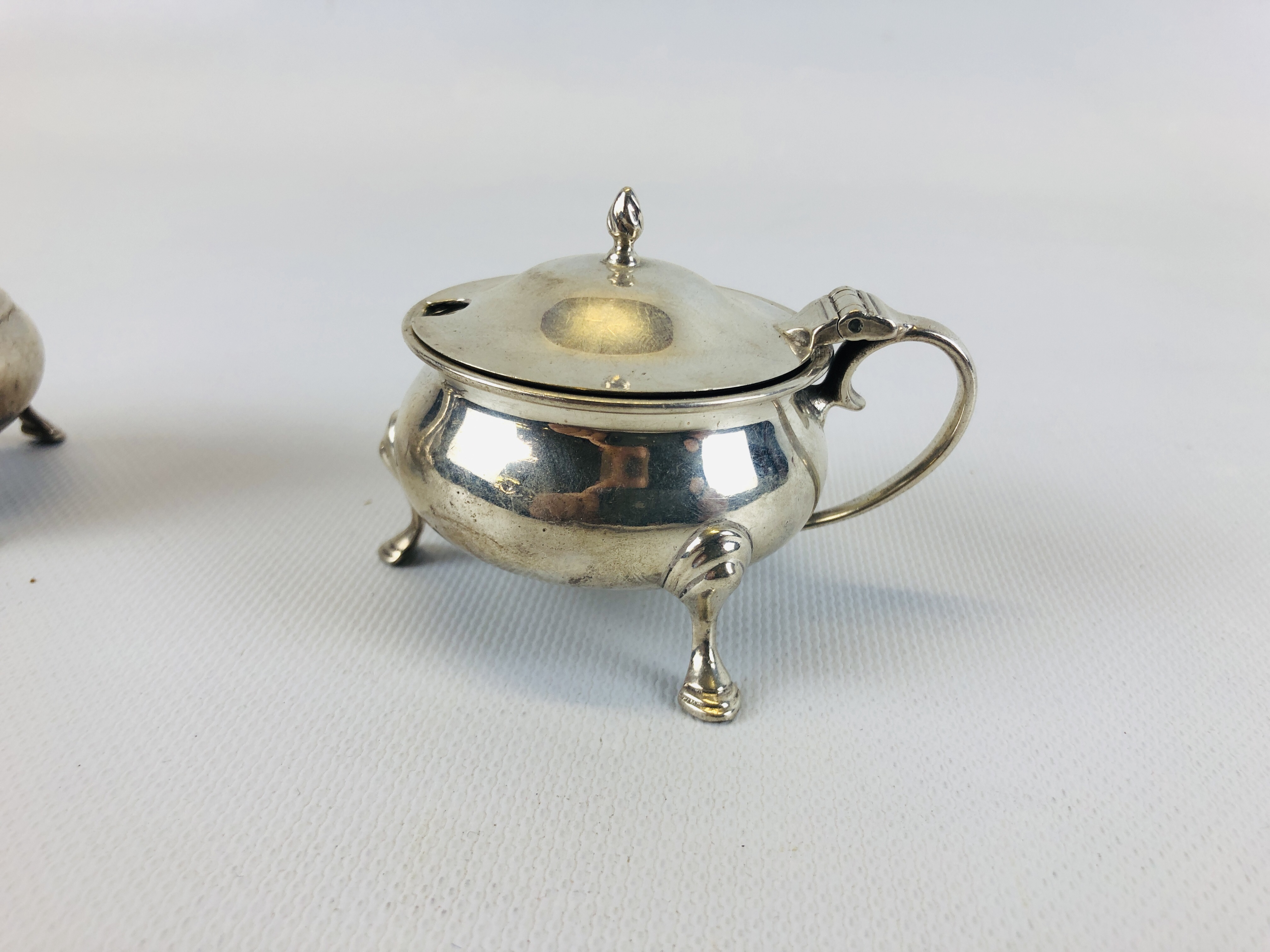 MATCHED SET OF SILVER CONDIMENTS A PAIR OF MUSTARDS LONDON 1940, - Image 12 of 23