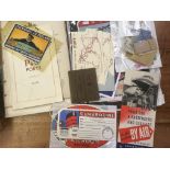 BOX OF TRANSPORT RELATED EPHEMERA, RAILWAY WITH TICKETS AND LABELS, SHIPPING ETC.