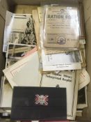 BOX OF MILITARY EPHEMERA, PHOTOGRAPHS, HMSO BOOKLETS ETC.