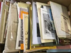 LARGE BOX OF NORFOLK AND NORWICH RELATED PAMPHLETS, EPHEMERA, NEWSPAPERS, GUIDE BOOKS ETC.