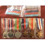 WW2 MEDALS COMPRISING 39-45 WAR MEDAL (2), STAR, AFRICA STAR, FRANCE AND GERMANY STAR, DEFENCE,