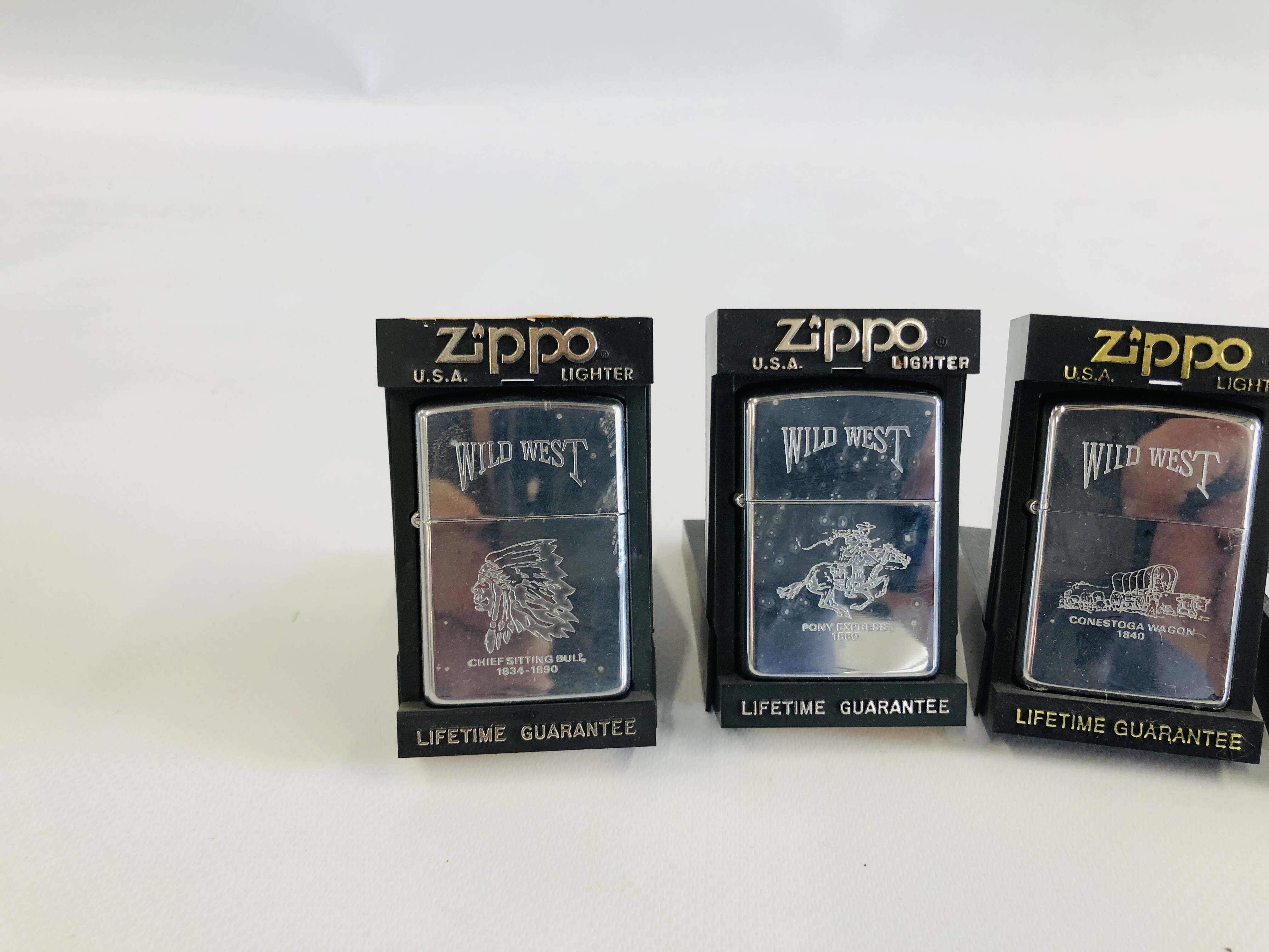 6 X CASED ZIPPO LIGHTERS "WILD WEST" COLLECTION INCLUDING PONY EXPRESS 1860, TRIAL BOSS 1860, - Image 2 of 5