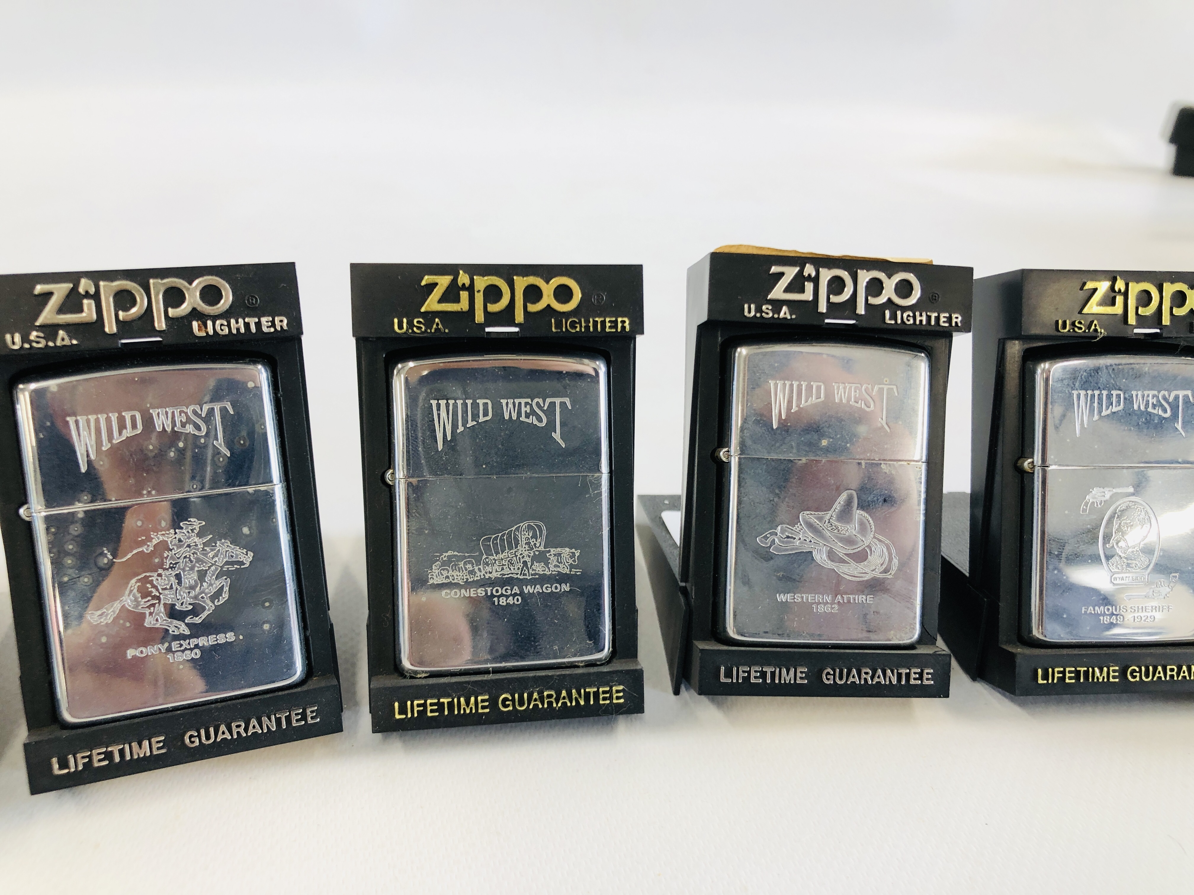 6 X CASED ZIPPO LIGHTERS "WILD WEST" COLLECTION INCLUDING PONY EXPRESS 1860, TRIAL BOSS 1860, - Image 3 of 5