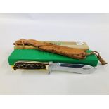 "PUMA" HAND MADE WHITE HUNTER KNIFE 6377 IN LEATHER CASE,