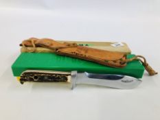 "PUMA" HAND MADE WHITE HUNTER KNIFE 6377 IN LEATHER CASE,
