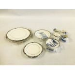 17 PIECES OF WEDGWOOD AMHERST DINNER AND COFFEE WARE INCLUDING CUPS, SAUCERS,