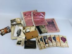 BOX OF ASSORTED VINTAGE EPHEMERA TO INCLUDE ROBERTS & CO.