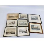 A GROUP OF EIGHT NORFOLK / SUFFOLK INTEREST ENGRAVINGS TO INCLUDE WELLINGTON PIER GREAT YARMOUTH,