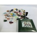 A BOX CONTAINING AN EXTENSIVE COLLECTION OF MODERN AND VINTAGE BEADED NECKLACES ETC.