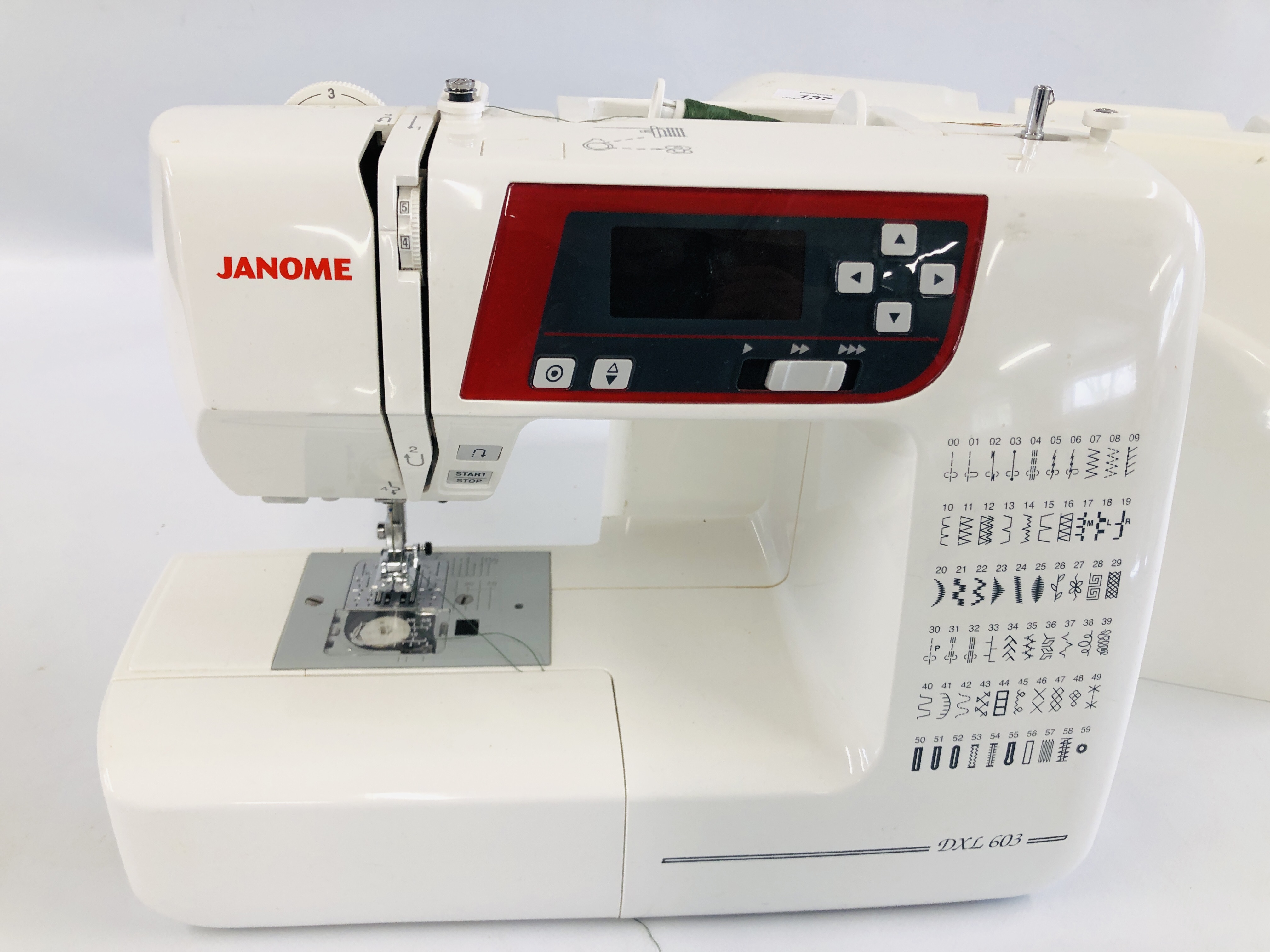 JANOME D X L 603 SEWING MACHINE - NO CABLE INCLUDED - SOLD AS SEEN. - Image 2 of 5