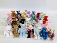 A BOX CONTAINING 28 TY BEANIE BABIES COLLECTORS TEDDY BEARS.