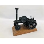 A HANDMADE METAL CRAFT MODEL OF A TRACTION ENGINE