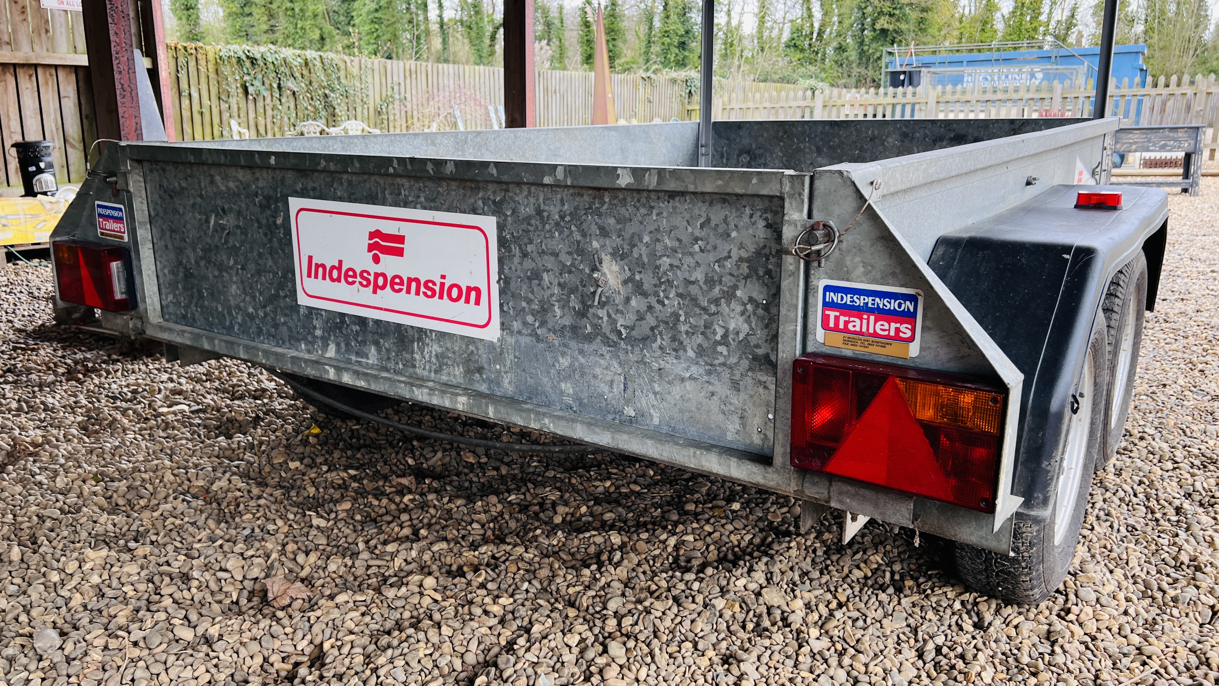 A TWIN AXLE 8FT X 5FT GALVERNISED INDESPENSION TRAILER - BREAKED 2300KG. - Image 7 of 21