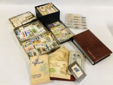 AN EXTENSIVE QUANTITY OF ASSORTED MAINLY CIGARETTE CARDS TO INCLUDE FOOTBALL, TRAIN,