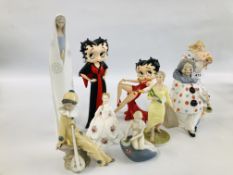 A GROUP OF ASSORTED CABINET COLLECTIBLE FIGURES TO INCLUDE TENGRA, FRANKLIN MINT,