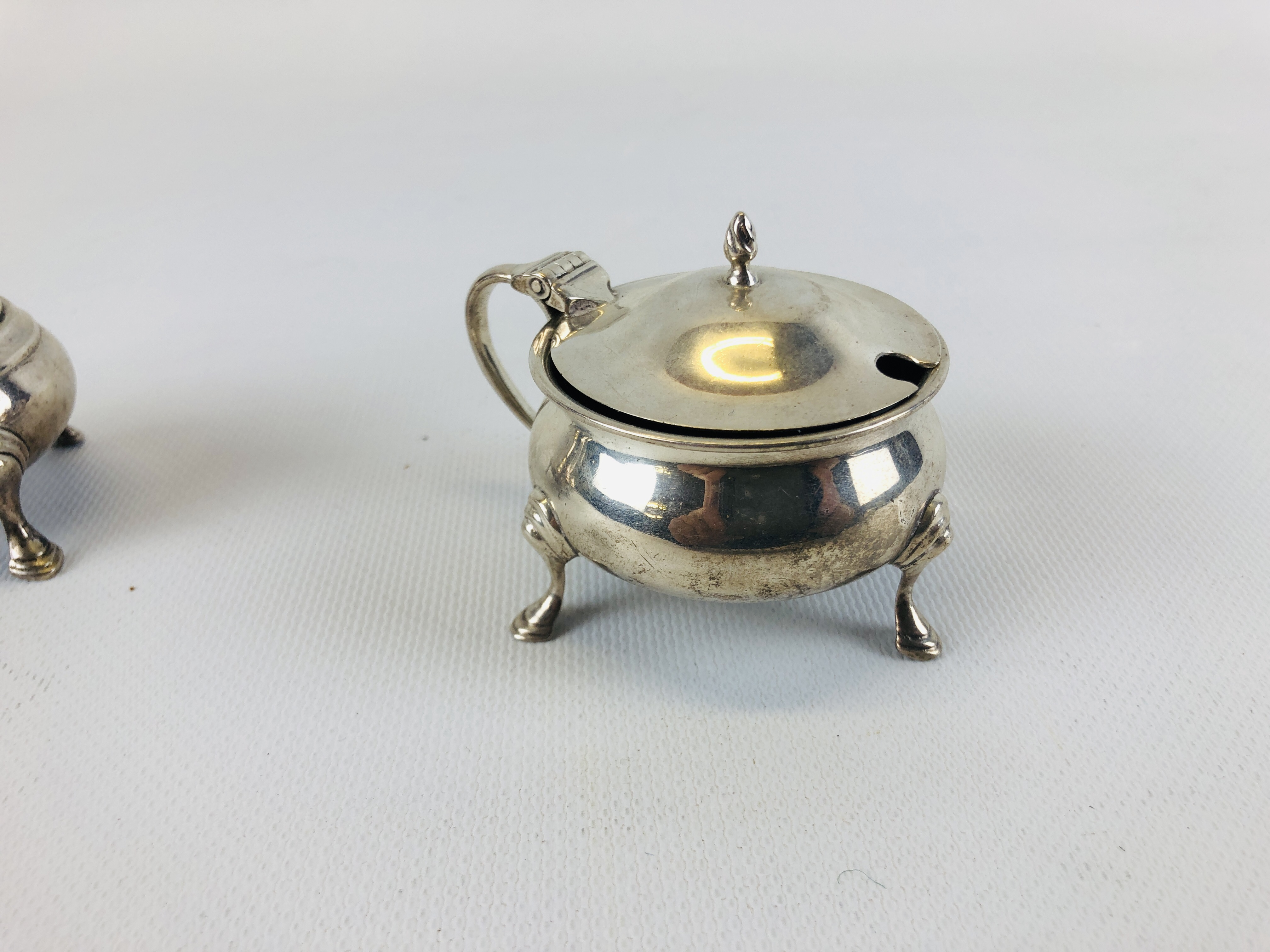 MATCHED SET OF SILVER CONDIMENTS A PAIR OF MUSTARDS LONDON 1940, - Image 14 of 23