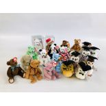 A BOX CONTAINING 22 TY BEANIE BABIES COLLECTORS TEDDY BEARS.