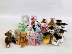 A BOX CONTAINING 22 TY BEANIE BABIES COLLECTORS TEDDY BEARS.