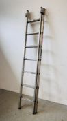 A YOUNGMAN 100 SEVEN TREAD ALUMINIUM DOUBLE EXTENSION LADDER.