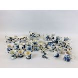 A COLLECTION OF ASSORTED DELFT WARES TO INCLUDE EGG CUPS,