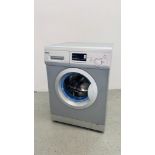 A HAIER SILVER FINISH WASHING MACHINE - SOLD AS SEEN.