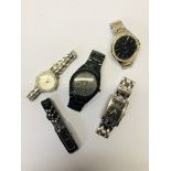 5 X LADIES BRACELET WATCHES MARKED GUESS, ETERNITY, BOSS, CK AND FONTENAY.