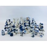 AN EXTENSIVE COLLECTION OF APPROX 32 DELFT CABINET ORNAMENTS.