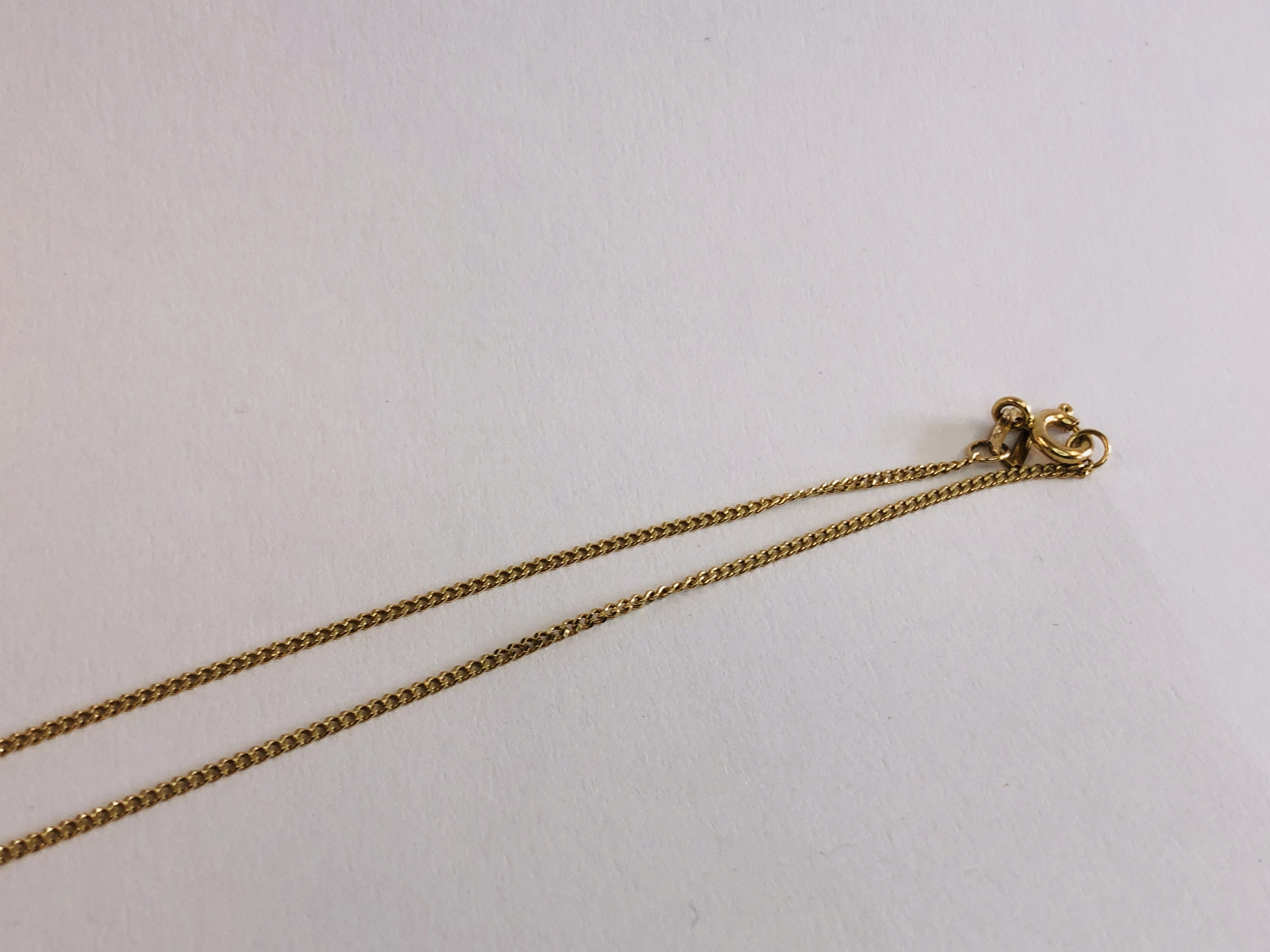 A 9CT GOLD DIAMOND PENDANT & CHAIN. - Image 7 of 10