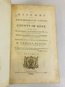 A VINTAGE LEATHER BOUND BOOK "THE HISTORY AND TOPOGRAPHICAL SURVEY OF THE COUNTY OF KENT",