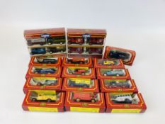 A COLLECTION OF 13 BOXED CORGI DIE-CAT MODEL VEHICLES FROM "THE VILLAGE CAMEO COLLECTION" + A BOXED