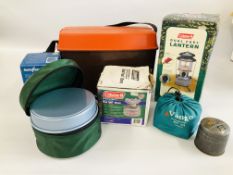 COLEMAN DUAL FUEL CAMPING LANTERN BOXED WITH ACCESSORIES, APPEARS UNUSED,