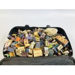 SUITCASE CONTAINING EXPENSIVE COLLECTION OF MATCH BOXES.