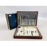 A CASED CANTEEN OF 42 PIECES "DEBENHAMS COLLECTION" SILVER PLATED CUTLERY.