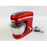 A "CUCINA" BY GIANI ELECTRIC FOOD STAND MIXER, RED FINISH (NEW UNBOXED) - SOLD AS SEEN.