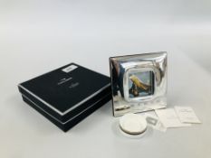 A SILVER "CONCORDE" PHOTO FRAME WITH ORIGINAL BOX AND CERTIFICATE 12.5 X 12.