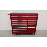 A SEALEY SUPERLINE PRO WHEELED 12 DRAWER TOOL CABINET, W 105CM, D 47CM,