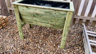 GREEN TREATED TIMBER GARDEN PLANTER.