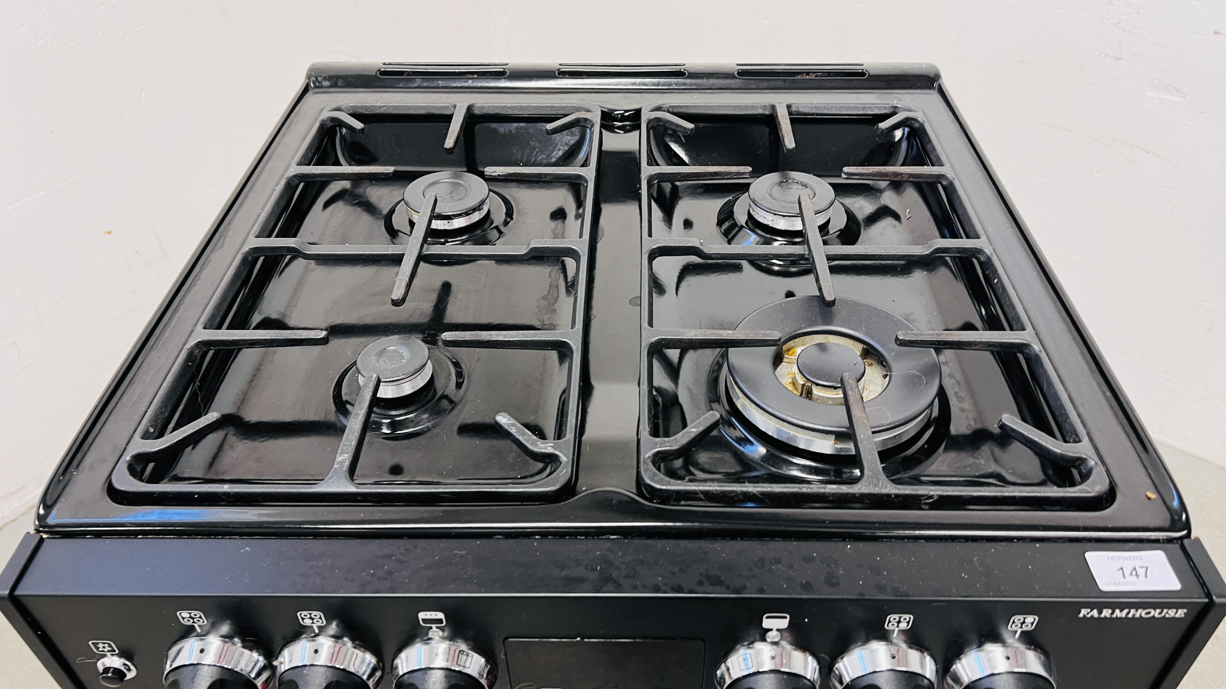 A BELLING "FARMHOUSE" MAINS GAS HOB, ELECTRIC SLOT IN COOKER FINISHED IN "HOT JALAPENO" RED, - Image 3 of 11